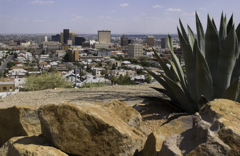El Paso Texas Skyline with Agave